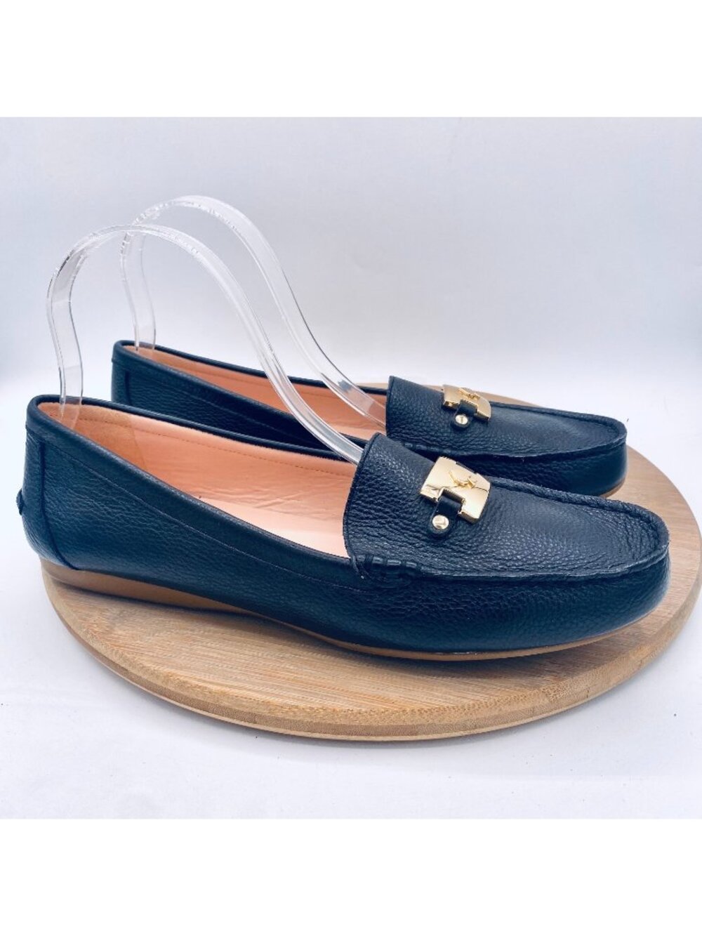 Kate Spade Shoes Womens 10 Black Leather Horsebit Carmen Loafers Luxury
